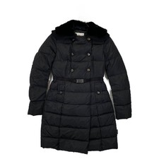 MONCLER Alchemille Nero Pelliccia di Coniglio Piumino Cappotto Parka Giacca XXL Tg 5 Nuovo senza etichette