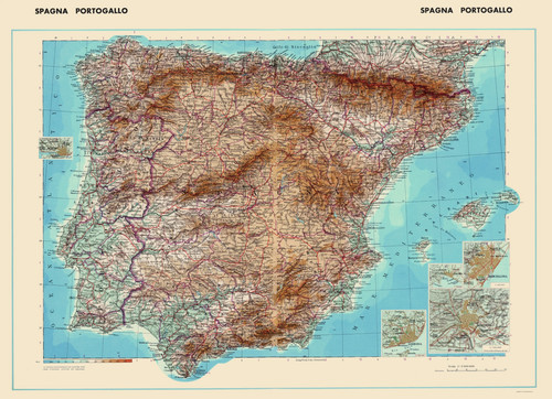Mappa storica spagna - mappa,
