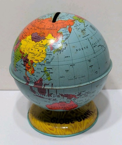 Vintage globo tin - tin, coin