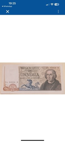 Banconota 5000 lire colombo - 5000,