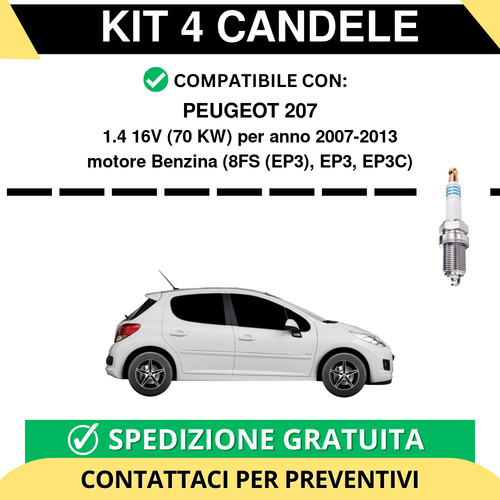 Kit candele per peugeot 207 - peugeot,