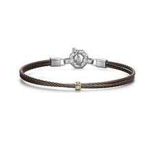 BARAKA Bracciale uomo acciaio pvd brown Oro rosa 18 kt diamanti BR36123 18 cm