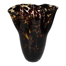 Vaso in vetro maculato marrone