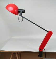 Grande lampada tecnica Praxi I Guzzini rosso nero Gecchelin vintage'80-XXX