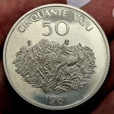 VANUATU 50 VATU 1981 ANNIVERSARIO DELL'INDIPENDENZA MOLTO RARO ARGENTO SILVER