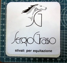 Sergio Grasso stivali per equitazione  ADESIVO STICKER VINTAGE NEW ORIGINAL