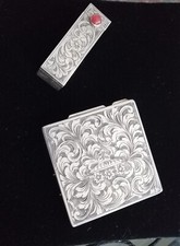 PORTA ROSSETTO E PORTA CIPRIA IN ARGENTO 800 VINTAGE - ORIGINALI