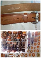 CINTA CINTURA ENERGIE vintage, 100 % cuoio, colore marrone, cm 103 e altre