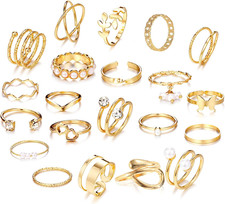 21 Pezzi Anelli Oro Argento