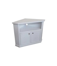 Mobile porta tv angolo 2 Ante Legno shabby bianco 72X63X80.