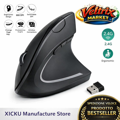 Mouse verticale wireless - mouse,
