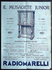 RADIOMARELLI - MUSAGETE volantino in CARTA VELINA  pubblicitario primi anni 30