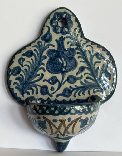 Benitier faience bleutee - faience,