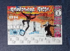 Calendario / Poster Originale Radio Onda Rossa 1994 - Stampa Storica 70x50 cm