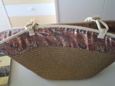 BORSA DA SPIAGGIA MARE IN PAGLIA TRACOLLA - VINTAGE ANNI '80