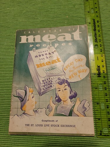 Vintage 1938 calendar meat - 1938, of