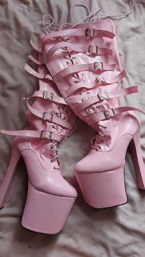 Stivali rosa stringati - , al