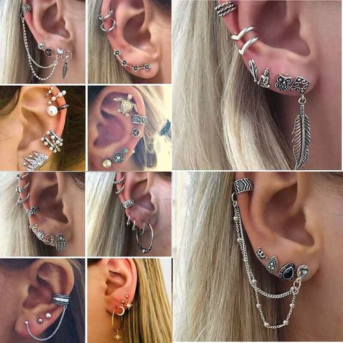 Orecchini donna punk catena