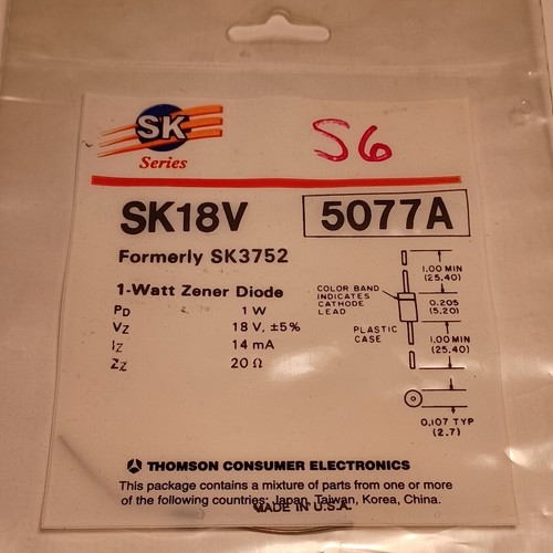 Sk18v diodo zener watt 5077a - zener,