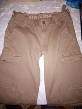 Pantaloni verde militare con tasconi tommy hilfiger 26 32 s xs uomo donna