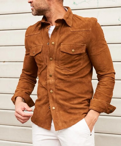 Camicia uomo marrone