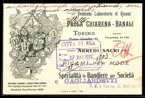 Cartolina torino premiato - cartolina,