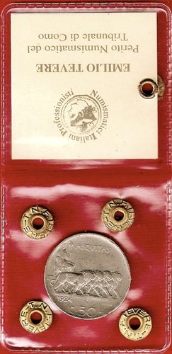 Centesimi 1924 leoni - 1924, rigato