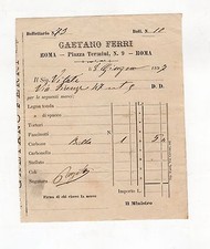fattura antica - GAETANO FERRI LEGNAME ROMA 1897
