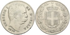 FALSO - Regno d'Italia - Umberto I - 5 Lire 1878 - 24,44 g