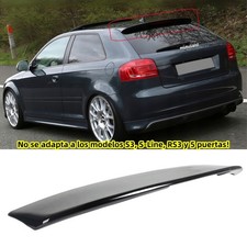 Para AUDI A3 Sportback II 8P (3-puertas) Ala del techo del spoiler trasero negro