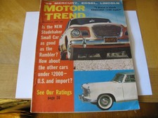 1958 MOTOR TREND AUTO MAGAZINE