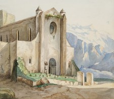 Chiesa in pietra in Alto Adige, Aq. Realismo Architettura 1800-1849 Sconosciuto (XIX secolo)