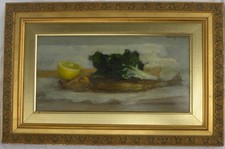 Franco MAZZUCCHETTI (Sanremo 1935-Milano 1996) Aringa affumicata OLIO cm 20x40