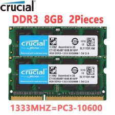 Crucial 16 GB Kit 2 x 8 GB DDR3 1333 MHz PC3-10600 computer portatile RAM memoria Sodimm 1,5 V