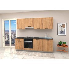 Cucina Lineare 240 Cm Rovere