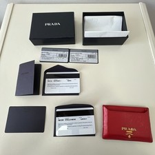 Porta carte Prada rosso in