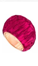 Anello cocktail Swarovski Nirvana, cristalli rossi e alluminio argento - 52