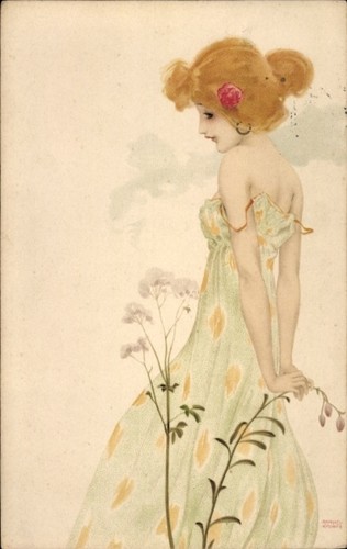 Cartolina artista art nouveau - art,