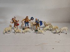 Presepe Personaggi Pastori + Pecore Lotto 13 Pezzi Vintage