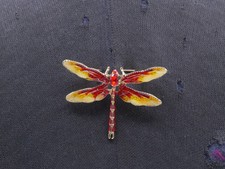 Vintage Dragonfly Red Enamel &