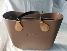 O bag Borsa Nuova Originale O bag - Col. Cioccolato Int. Quadri Manici Nero