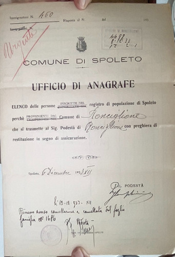 Anagrafe spoleto 1933 - anagrafe,