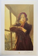 EX LIBRIS GIBRAT "JEANNE ACCOUDEE A LA FENETRE " Dim 20 * 28 CM 250 EX N/S Signé