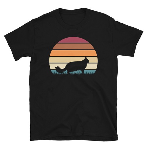 Retro sunset kitten - retro,