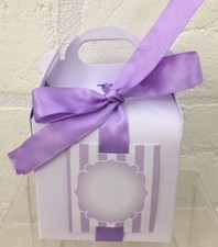 20 PEZZI SCRIGNO BIANCO Scatola portaconfetti 8X8X8 con nastro e traghet 041P