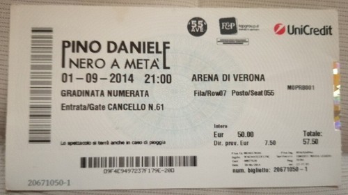 Biglietto concerto pino - biglietto,