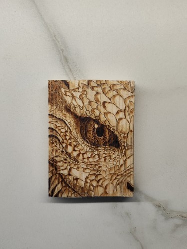 Quadro pirografia drago occhio - pirografia,
