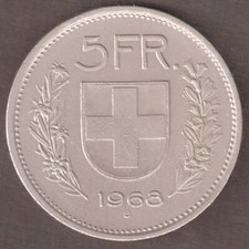 Moneta 5 Franchi - Confoederatio Helvetica 1968