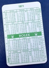 ROLEX 1971 1972 GREEN CALENDAR
