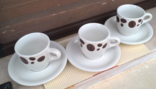 Tre tazzine caffe piattini - tazzine, +